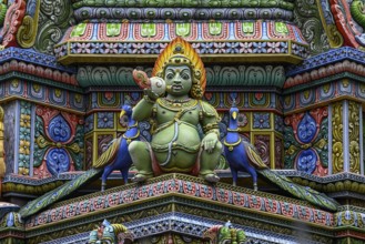 Detail of the facade of the Sri Maha Mariamman Temple, Hindu temple, Silom Road, Bangkok, Thailand,