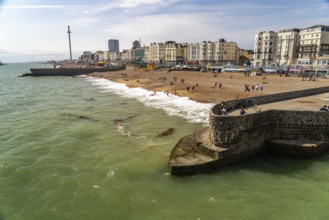 On the beach in the seaside resort of Brighton, England, Great Britain