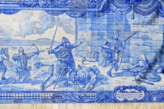 Santa Luzia Garden or Julio de Castilho Garden with azulejos painted tiles representing the