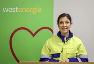 Holzwickede, North Rhine-Westphalia, Germany, Katherina Reiche, CEO of Westenergie AG, at a press