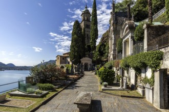 Cemetery, Monumental cemetery, Morcote, Lake Lugano, Lago di Lugano, Canton Ticino, Switzerland,