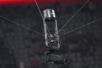 Spidercam, rope camera, special camera for bird's eye view in stadiums, Allianz Arena, Munich,