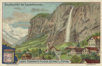 Picture series Waterfalls of the World, The Staubbach Falls near Lauterbrunnen, Switzerland, Liebig