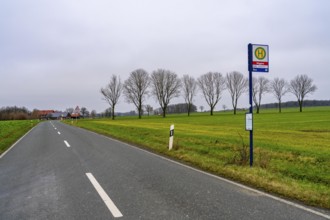 Bus stop Wiggers, in the countryside, near Sendenhorst, line R55, RVM Regionalverkehr Münsterland,