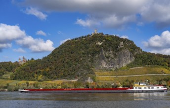 Drachenfels, a mountain in the Siebengebirge on the Rhine between Bad Honnef and Königswinter, with