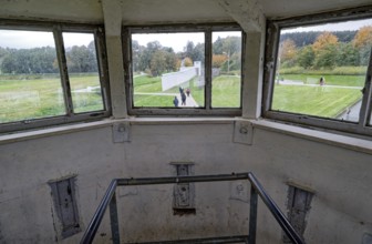 View from the GDR observation tower in the Mödlareuth German-German Museum, with a detailed replica