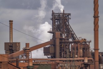 The Thyssenkrupp Steel steelworks in Duisburg-Marxloh, on the Rhine, Blast Furnace 1, Black Giant,