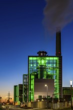 The Lausward combined heat and power plant in Düsseldorf, gas and steam turbine power plant,