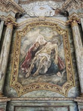 Altarpiece Holy Trinity, God the Father, Jesus and the Holy Spirit in the chapel of the pilgrimage