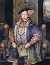 Edward VI, 1537, 1553, King of England and Ireland. From the book Lodges British Portraits,