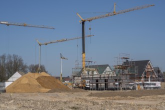 New development area, Am Schwan, in Wesel, where 70 detached and semi-detached houses are being