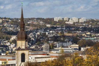 View over Wuppertal, to the north, city centre district Elberfeld, view over Nordstadt to