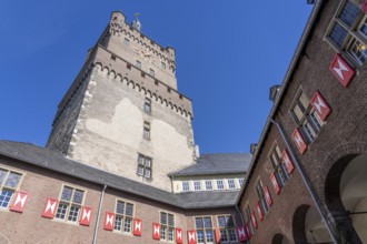 The Schwanenburg in Kleve, swan tower, museum and seat of the district and regional court of Kleve,