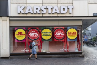 Karstadt shop in Trier city centre, clearance sale, as this shop is closed, Trier,