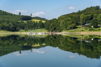 The Hennesee, Hennetalsperre in the Sauerland, Hochsauerlandkreis, near Meschede, North