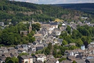 Bad Berleburg, in the district of Siegen-Wittgenstein, Rothaargebirge, Sauerland, upper town, with