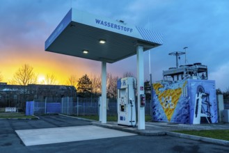 Hydrogen filling station, at the Hertern hydrogen competence centre, h2Herten, on the site of the