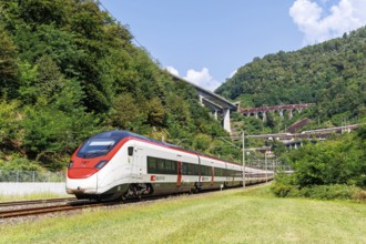 Railway passenger train type Stadler Giruno of the Swiss Federal Railways SBB on the Gotthard