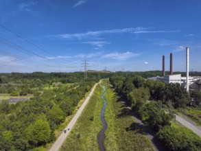 Bottrop, North Rhine-Westphalia, Germany, Renaturalised Boye, the tributary of the Emscher, was