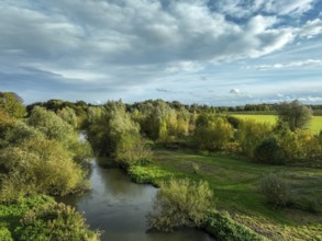 Bergkamen, Ruhr area, North Rhine-Westphalia, Germany, autumn landscape on the Seseke. The