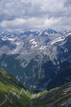 Stilfserjoch, Vinchgau, South Tyrol, Italy, mountain landscape on the Ortler, Italian Alps, snowy