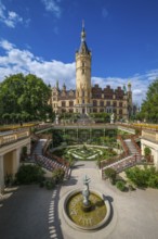 Schwerin, Mecklenburg-Vorpommern, Germany, Schwerin Castle on Lake Schwerin, seat of the