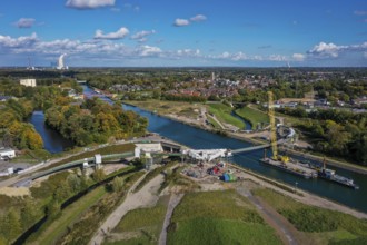 Castrop-Rauxel, North Rhine-Westphalia, Germany, new construction of a bridge -jump over the