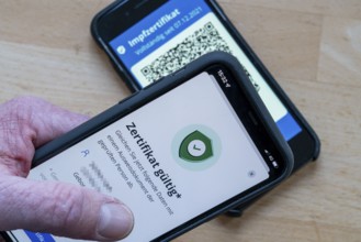 CovPassCheck app, for checking the digital vaccination certificate, on a smartphone, vaccinations
