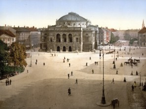 Royal Theatre, Copenhagen, Denmark, ca 1895, Historical, digitally restored reproduction from a