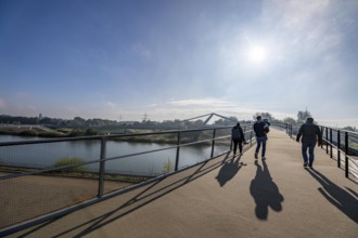 New bridge over the Rhine-Herne Canal and the Emscher, leap over the Emscher, bicycle and