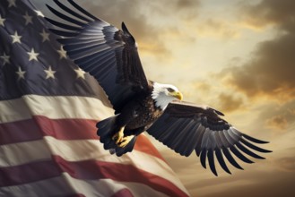 US Independence concept - the majestic American Bald Eagle with outspread wings USA National Symbol