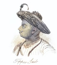 Tippoo-Saib, 1749-1799, Indian ruler and Sultan of Mysore. Son of Haider-Ali, Historical, digitally