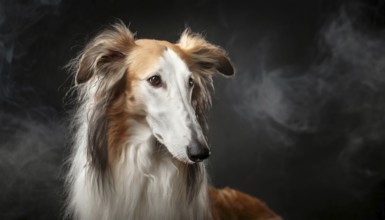 Pets, dog, borzoi, greyhound, recognised Russian dog breed, AI-generated, AI-generated, AI