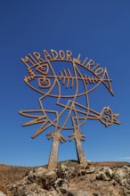 Sculpture Bird and fish by the artist César Manrique, Mirador del Río viewpoint designed by the