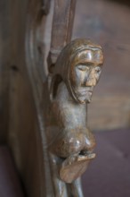 Figure on the back of the choir stalls, around 1490, St Mary's Church, Kalbensteinberg, Middle