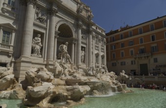 Palazzo Poli, also Palazzo Conti, Trevi Fountain, Fontana di Trevi, Rome, Italy, Europe