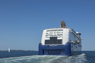 Color Line cruise ship Color Magic, sailing boat, Kiel Fjord, Kiel, Schleswig-Holstein, Germany,