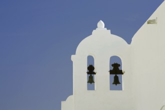 Church with bell tower detail in Sagres, Algarve, Portugal, Europe