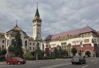 City of Targu Mures, prefecture and Palace of Culture at Piata Trandafirilor, Rose Square, city