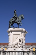 Equestrian statue of King Joseph I. Praça Square, Praca do Comercio, Baixa, Lisbon, Portugal,