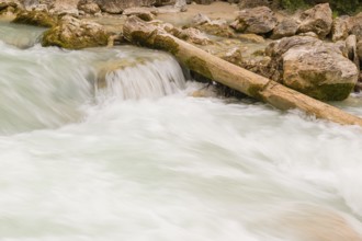 The Riss creek flowing fast through the Eng valley, Tyrol, Austria, Europe