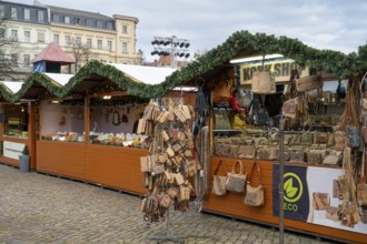 Stalls at the Christmas market, Luisenplatz, Potsdam, Brandenburg, Germany, Europe