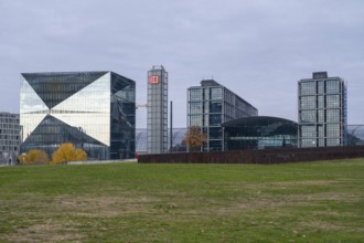 Cube office building, main railway station, Spreebogenpark, Berlin, Germany, Europe