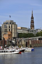 Europe, Germany, Hanseatic City of Hamburg, inland harbour, quayside Hohe Brücke, lock house on