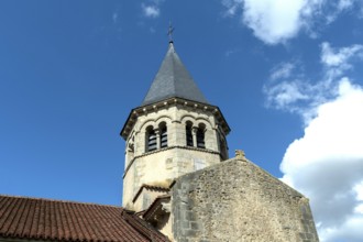 Biozat. Saint-Symphorien Romanesque Church on the road of painted churches in Bourbonnais. Allier.