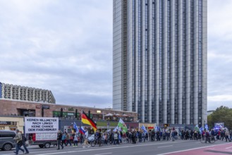 Chemnitz stands up. Protest march by right-wing extremist political groups through the city centre.