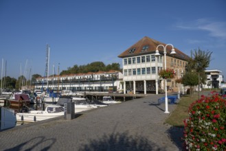 Marina on the Peenestrom, Baltic resort Karlshagen, Usedom Island, Baltic Sea, Mecklenburg-Western