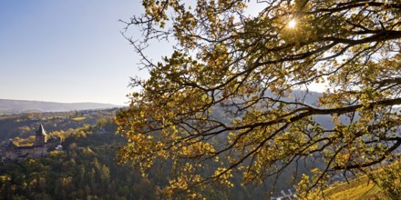 Autumn view of the hilltop castle Burg Stahleck, Bacharach, UNESCO World Heritage Upper Middle