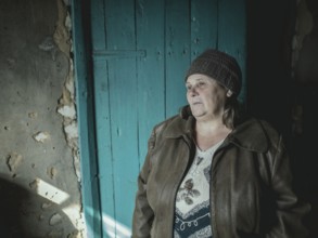 Larisa in her house in Borshchivka. The village was under Russian occupation. She hid with her