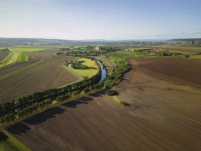 River Unstrut between Wendelstein and Memleben, Wendelstein, Saxony-Anhalt, Germany, Europe